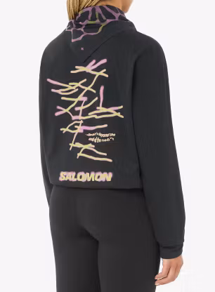 Mikina bez kapuce Salomon Wild Rays LS Tee - deep black