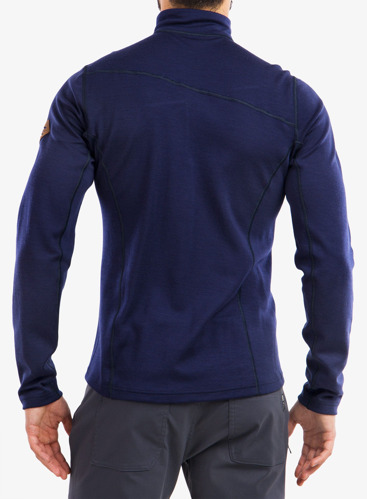 Mikina bez kapuce Sensor Merino UP L/S Fleece Short Zip - deep blue