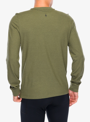 Mikina bez kapuce Smartwool Geometric Bear Long Sleeve Graphic Tee - winter moss