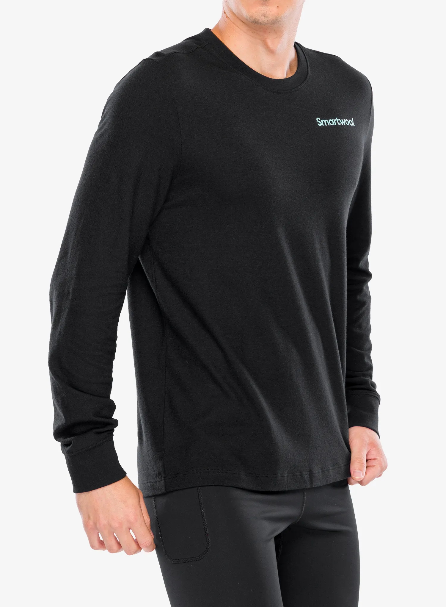 Mikina bez kapuce Smartwool Gondola View Long Sleeve Graphic Tee - black