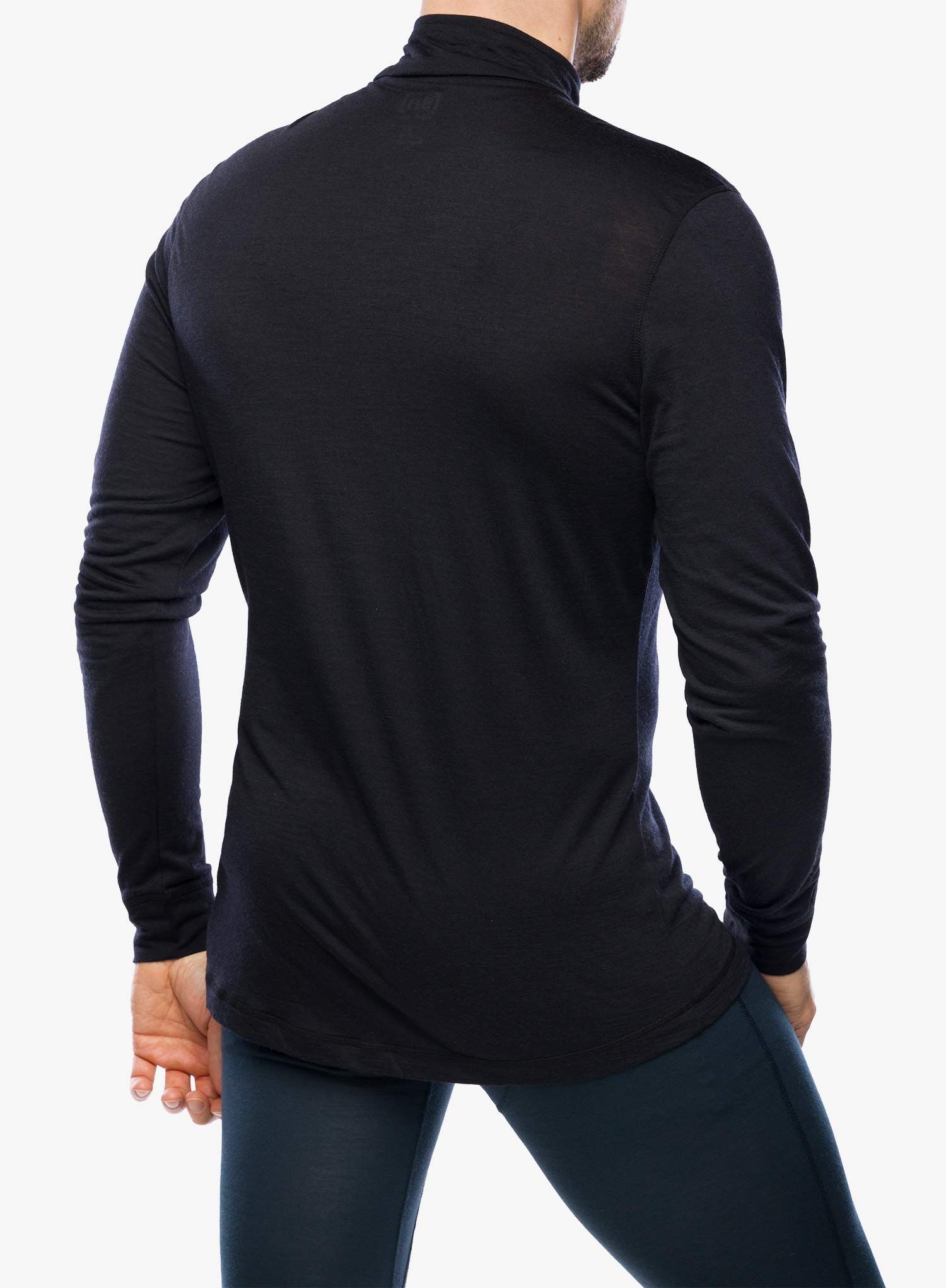 Mikina bez kapuce Super.natural Tundra175 Zip 1/4 - jet black