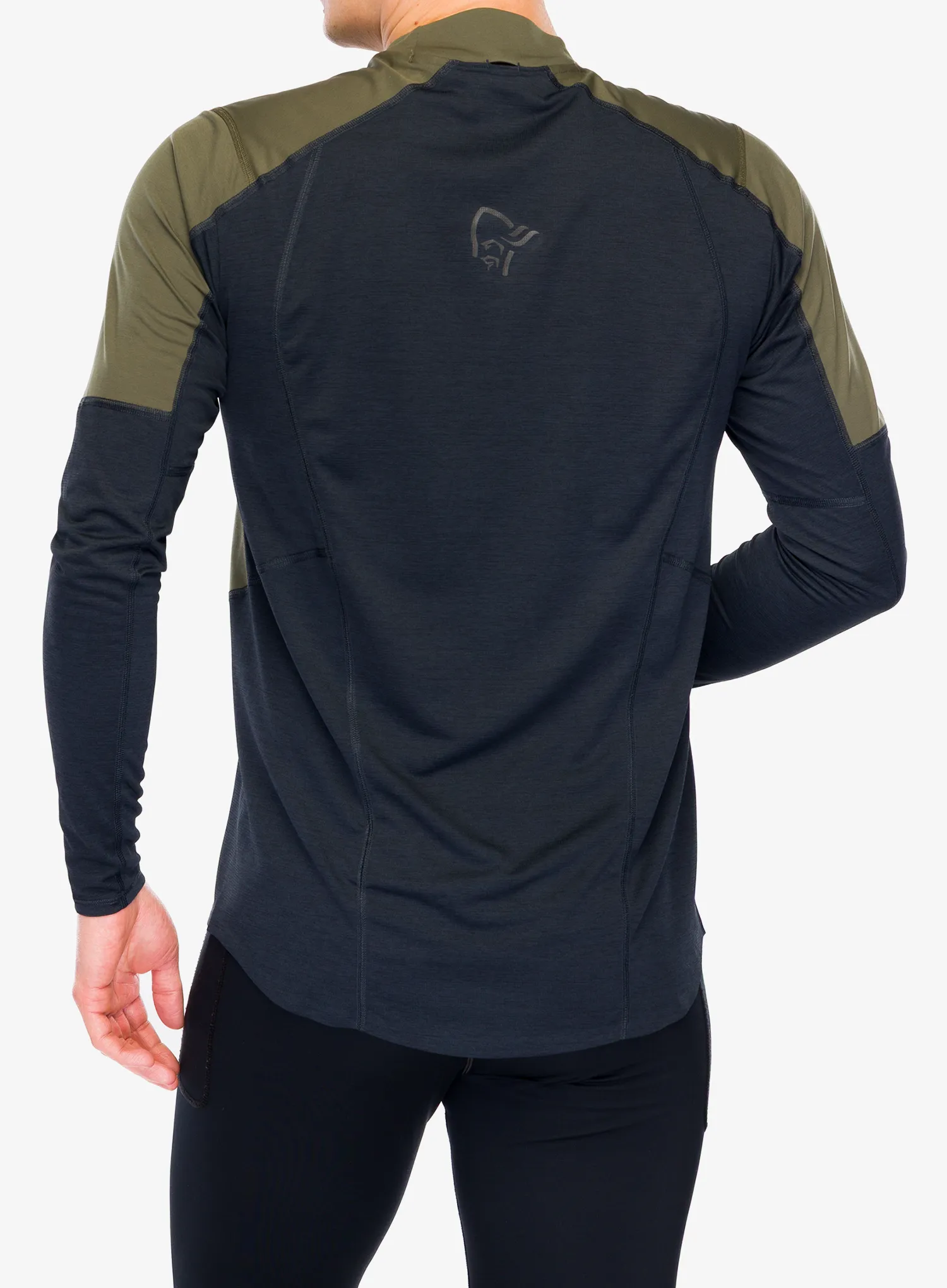 Mikina na běhání Norrona Senja Equaliser Lightweight Long Sleeve - olive night