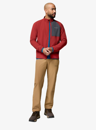 Mikina Columbia Superior Summit Grid Full Zip - red oxide