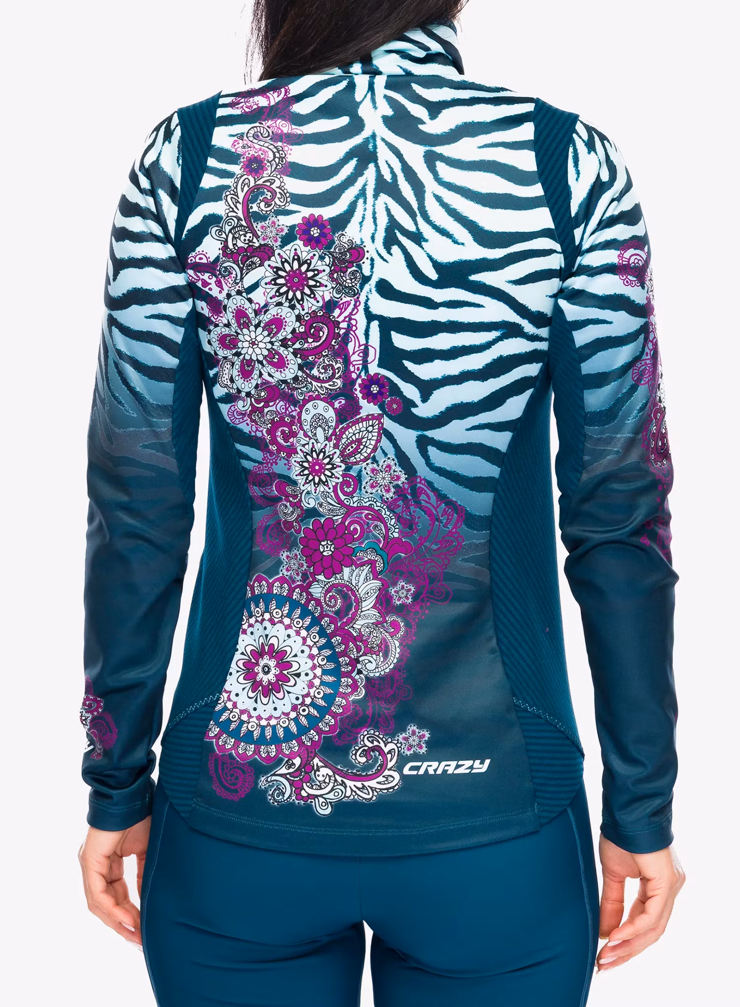 Dámská mikina bez kapuce Crazy Pull Wonder Magic - black/zebra