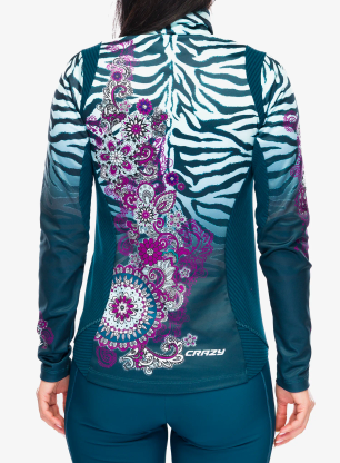 Dámská mikina bez kapuce Crazy Pull Wonder Magic - black/zebra