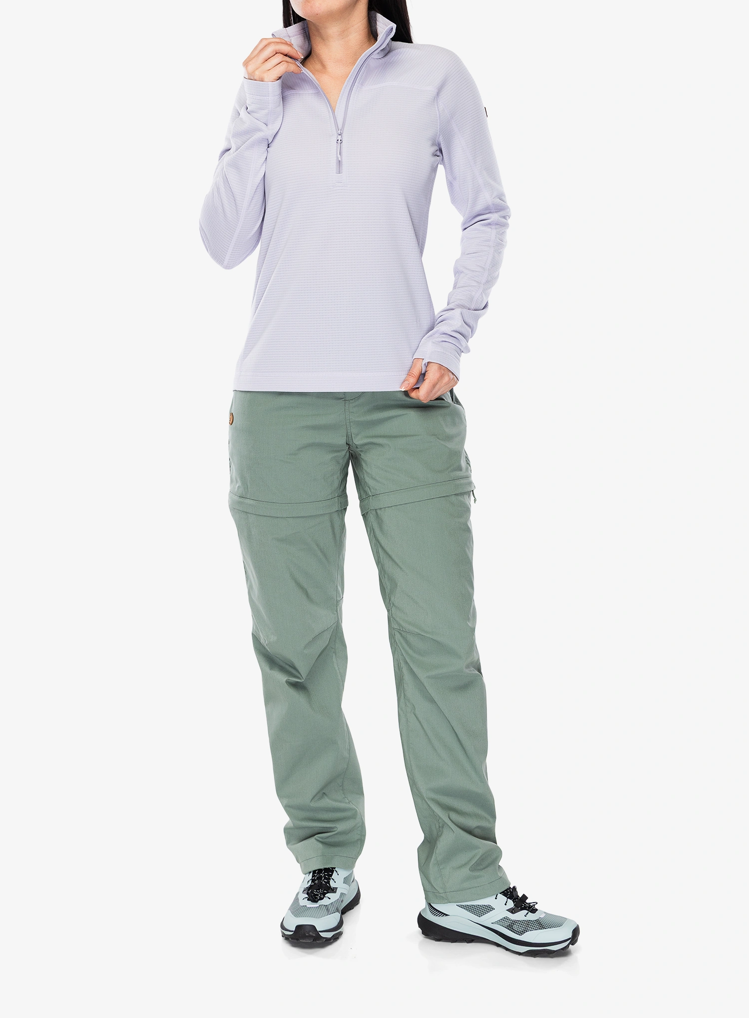 Dámská mikina bez kapuce Fjallraven Abisko Lite Fleece Half Zip - lavender mist