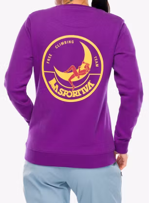 Dámská mikina bez kapuce La Sportiva Climbing on the Moon Sweatshirt - violet/yellow