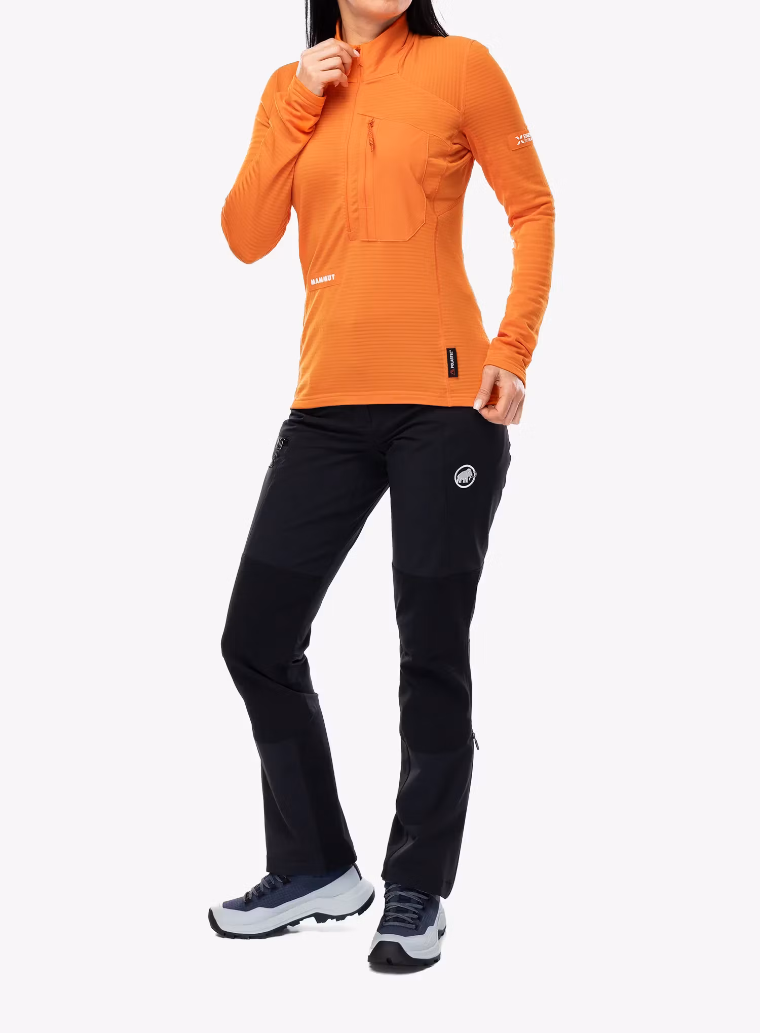 Dámská mikina bez kapuce Mammut Eiger Nordwand Advanced FL Half Zip Pull - orange