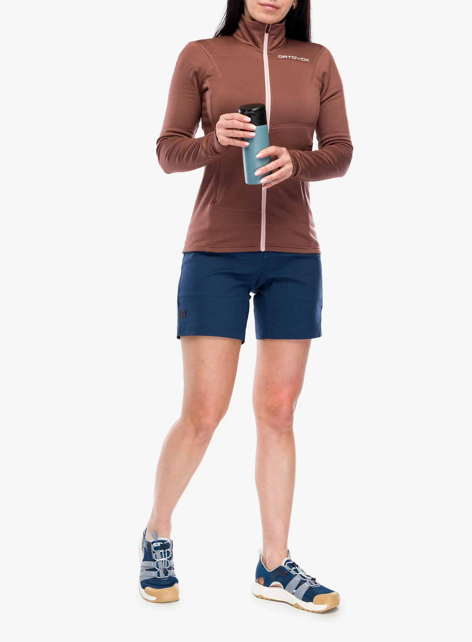 Dámská mikina bez kapuce Ortovox Fleece Light Jacket - chestnut