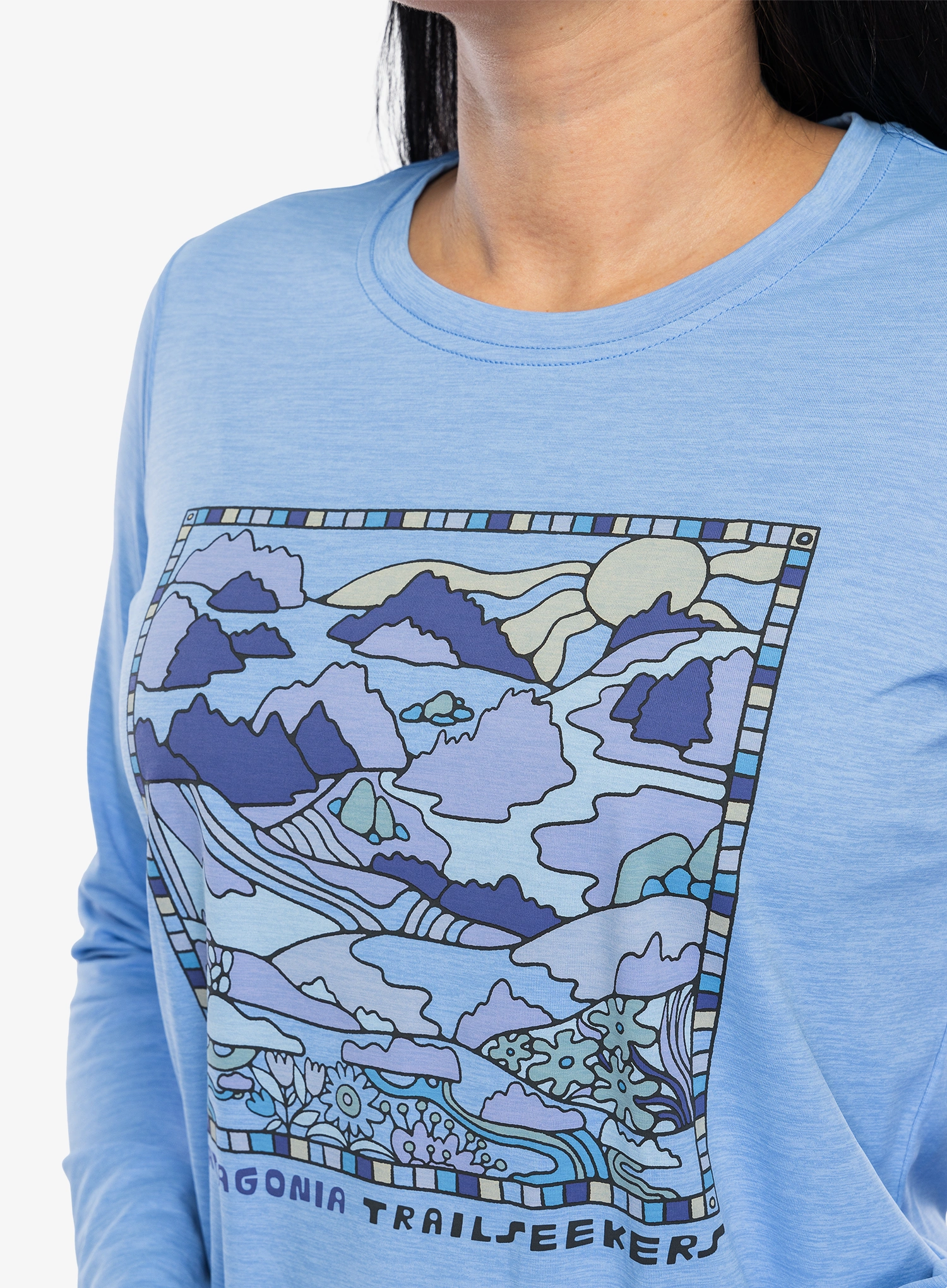 Dámská mikina bez kapuce Patagonia L/S Cap Cool Daily Graphic Shirt Lands - trailseekers/abundant blue