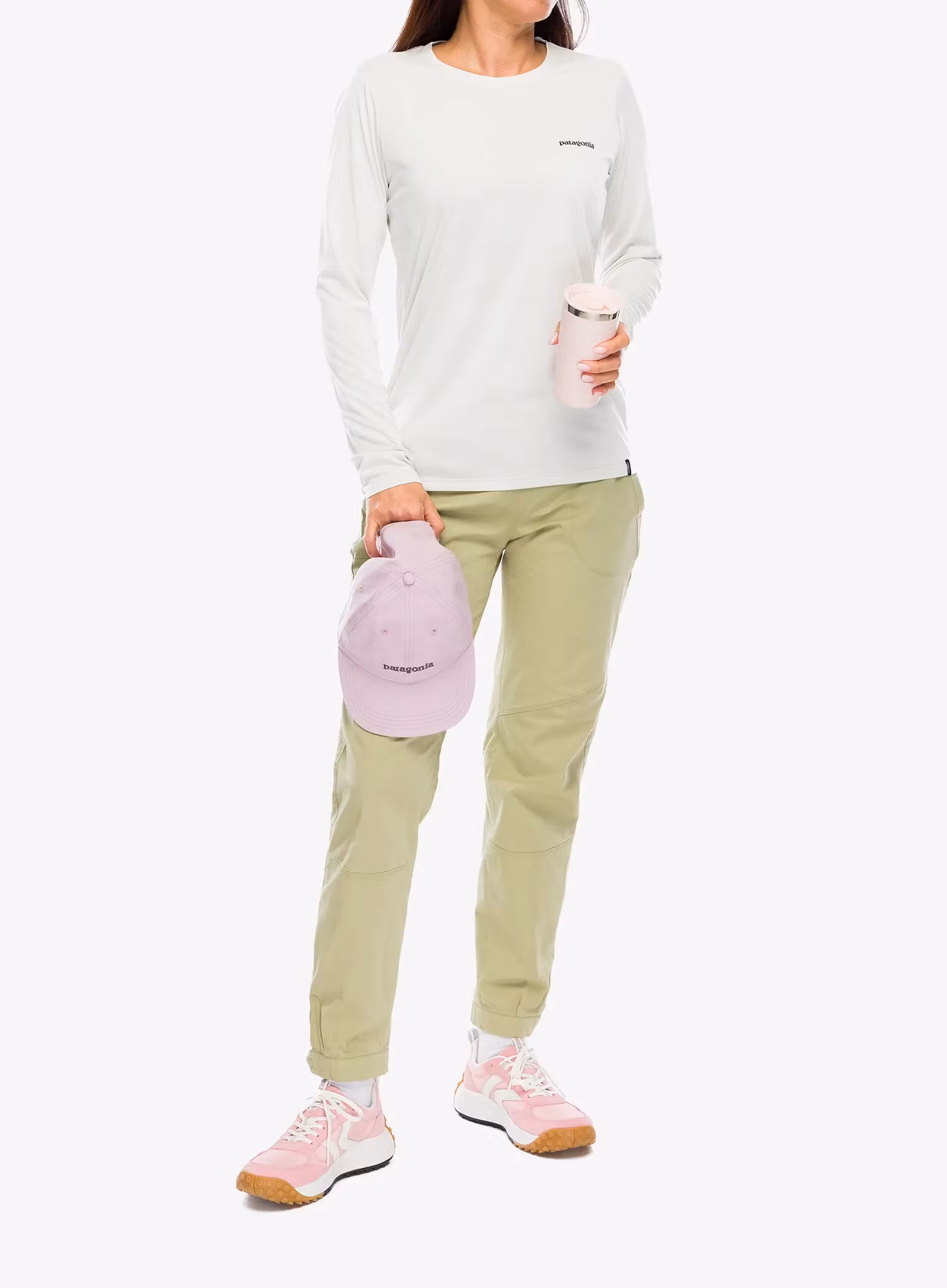 Dámská mikina bez kapuce Patagonia L/S Cap Cool Daily Shirt Boardshort Logo - dyno white