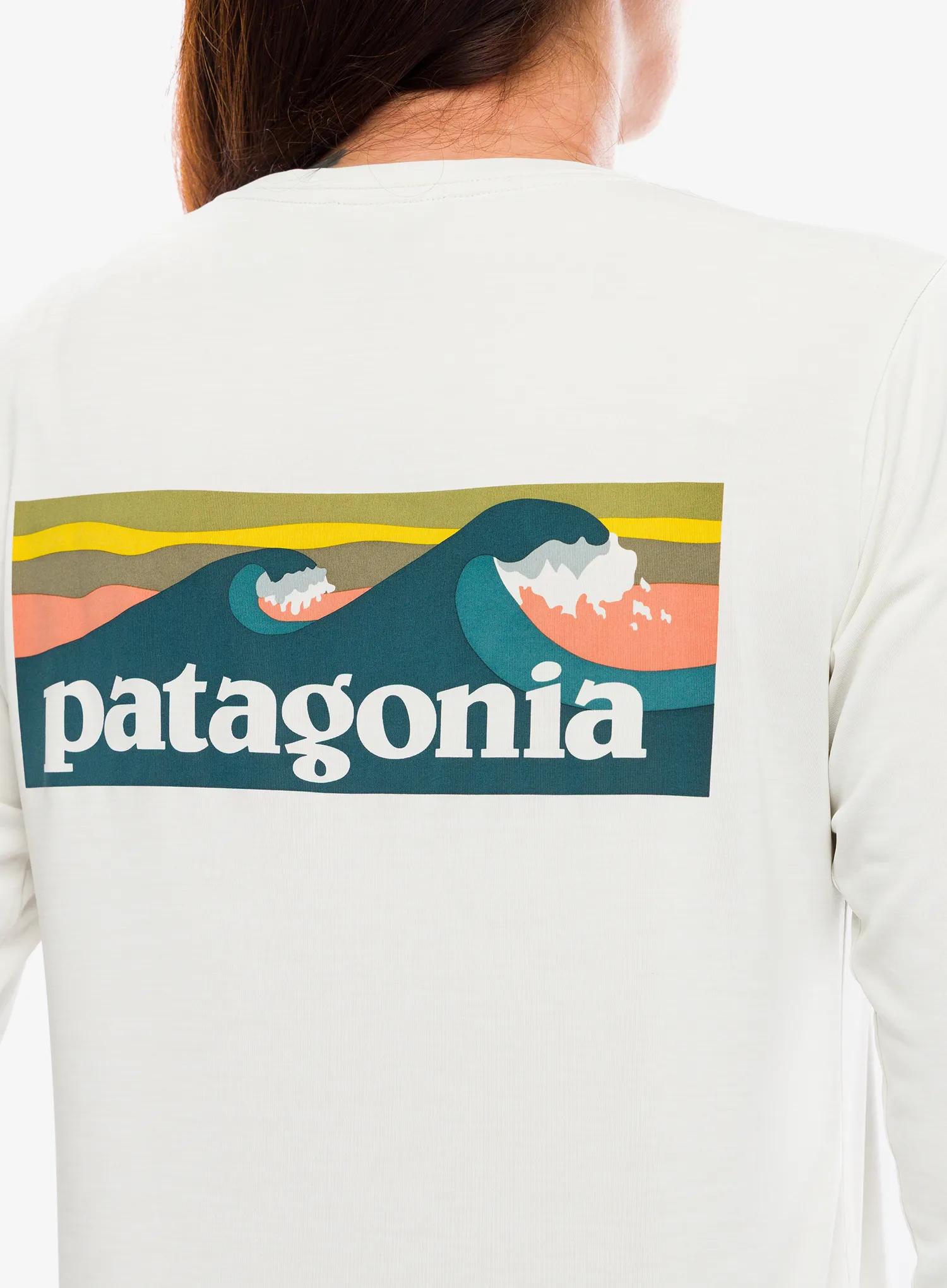 Dámská mikina bez kapuce Patagonia L/S Cap Cool Daily Shirt Boardshort Logo - dyno white