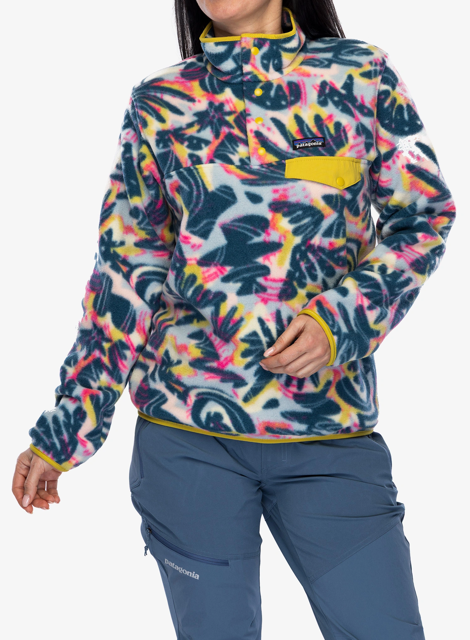 Dámská mikina bez kapuce Patagonia Lightweight Synch Snap-T Pullover - wild botanist/tidal teal