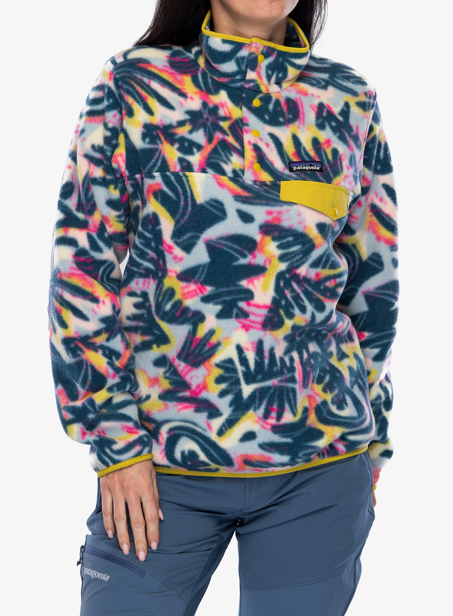 Dámská mikina bez kapuce Patagonia Lightweight Synch Snap-T Pullover - wild botanist/tidal teal