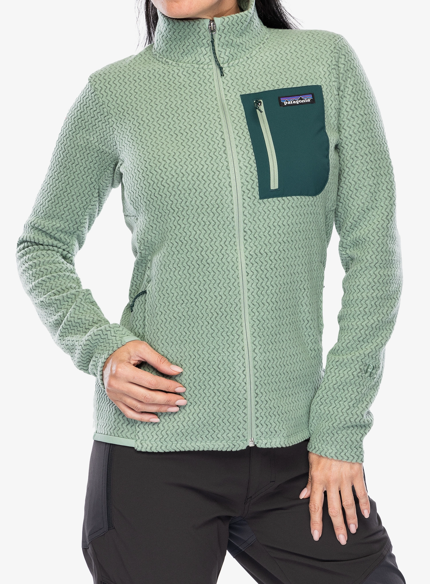 Dámská mikina bez kapuce Patagonia R1 Air Jacket - ellwood green