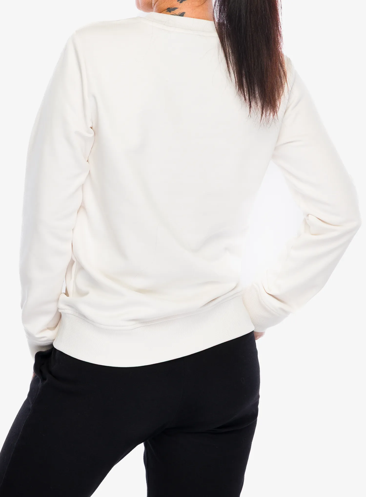 Dámská mikina bez kapuce The North Face Drew Peak Light Crew - white dune/metal pink
