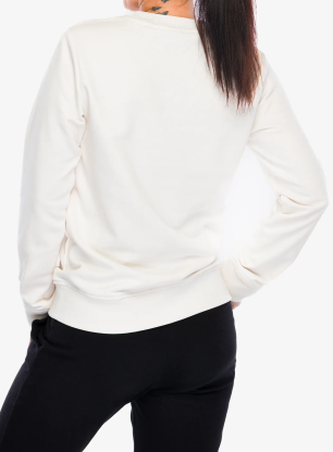 Dámská mikina bez kapuce The North Face Drew Peak Light Crew - white dune/metal pink