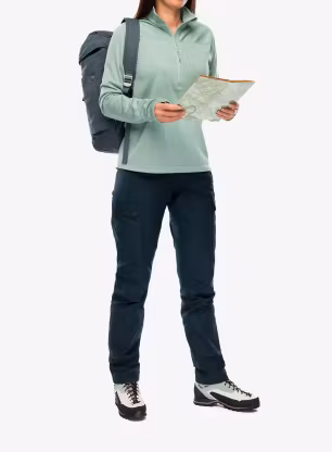 Dámská mikina Fjallraven Abisko Lite Fleece Half Zip - misty green