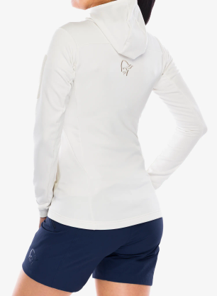 Dámská mikina Norrona Falketind Warm2 Stretch Hood - snow white
