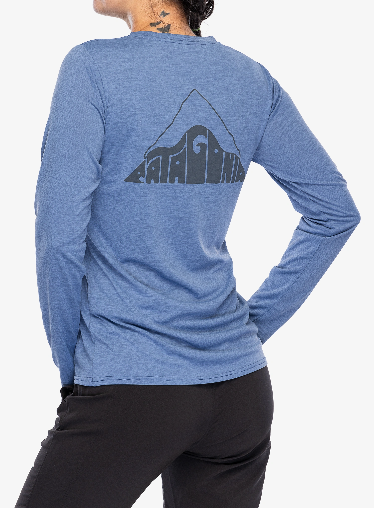 Dámská mikina Patagonia L/S Cap Cool Daily Graphic Shirt Lands - driftways/current blue x-dye
