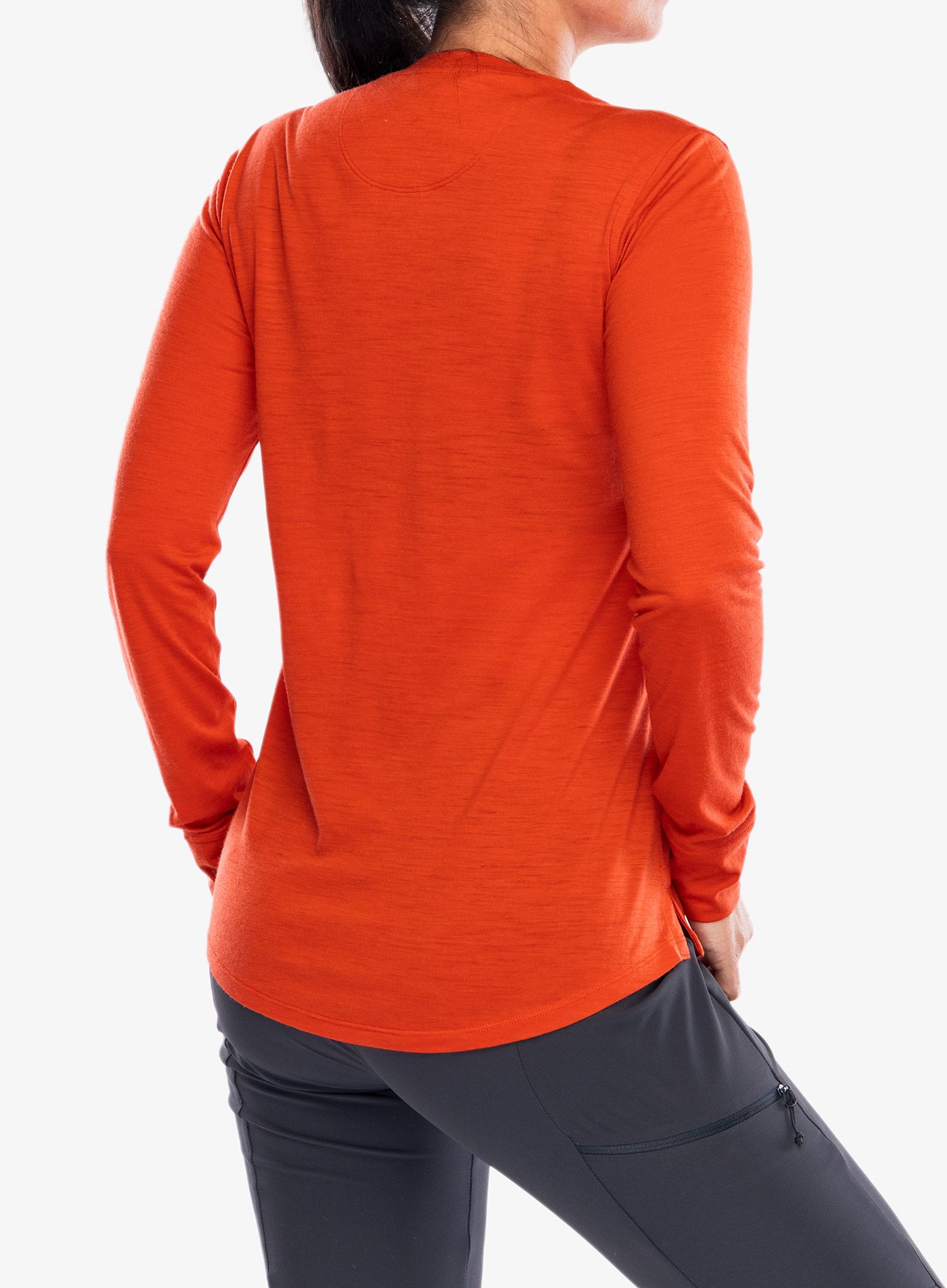 Dámská mikina Patagonia L/S Cap Cool Merino Graphic - outline text logo madder red
