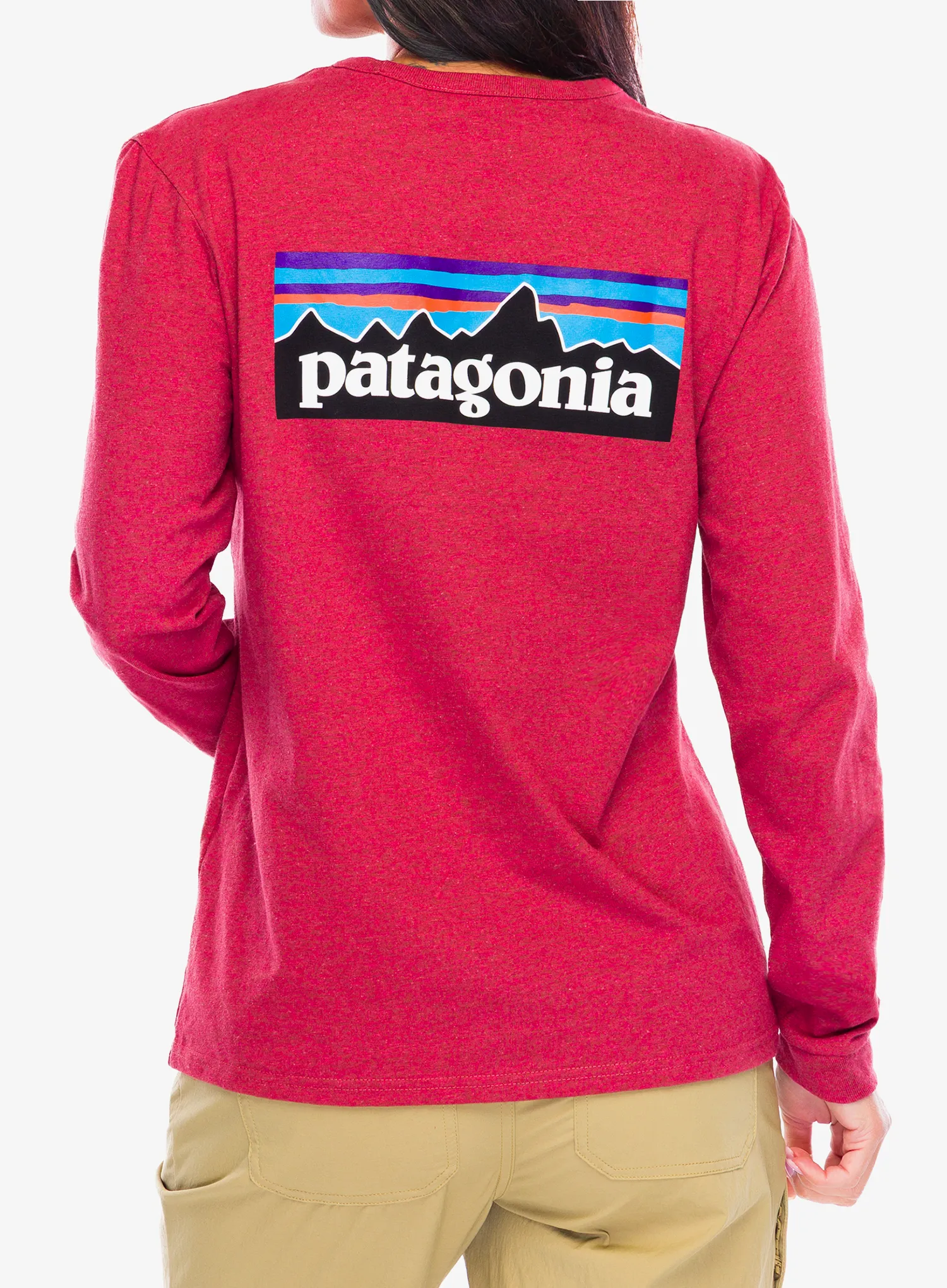 Dámská mikina Patagonia L/S P-6 Logo Responsibili-Tee - potters red
