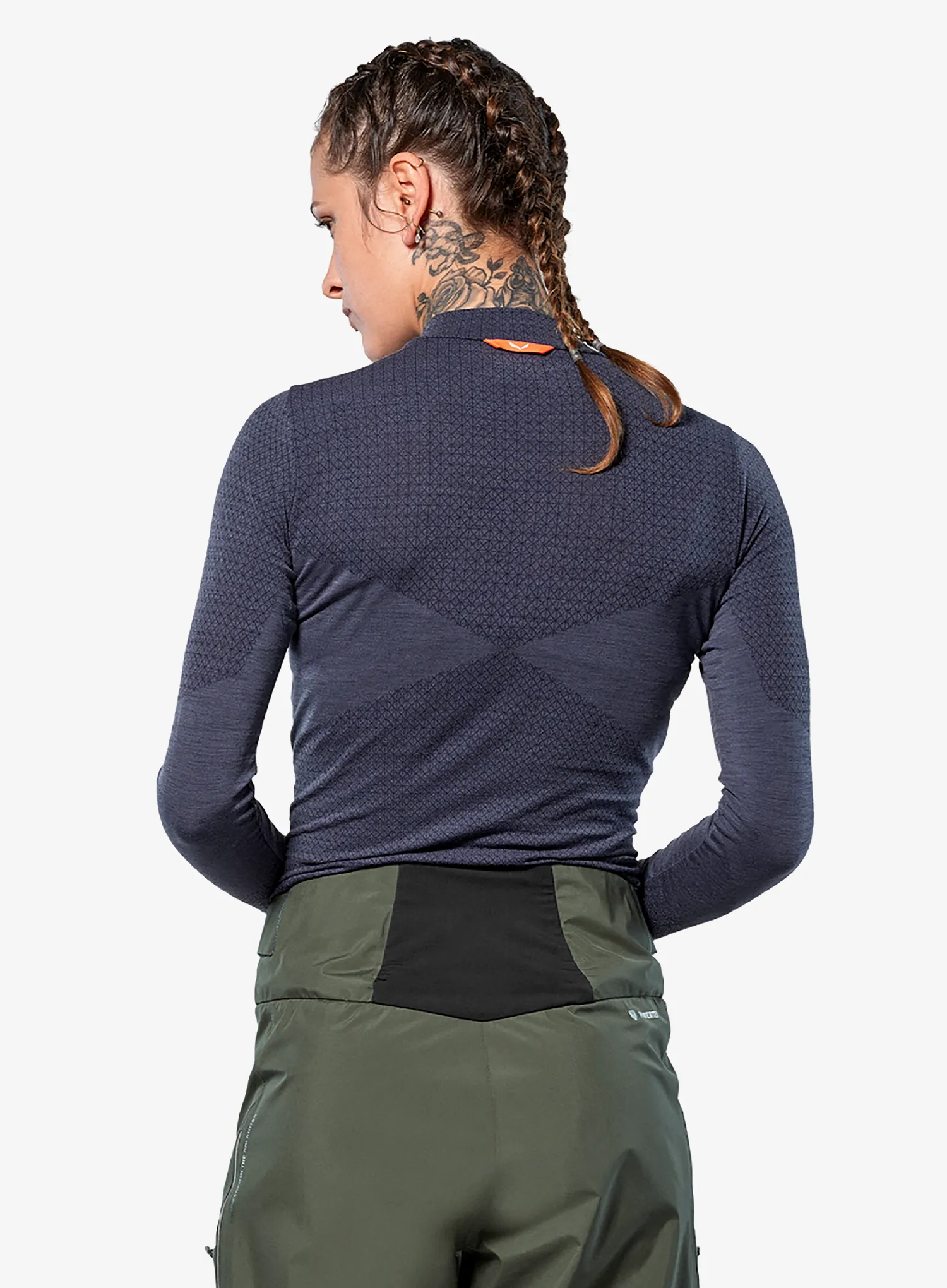 Dámská mikina Salewa Zebru Responsive 1/2 Zip Tee - dark denim