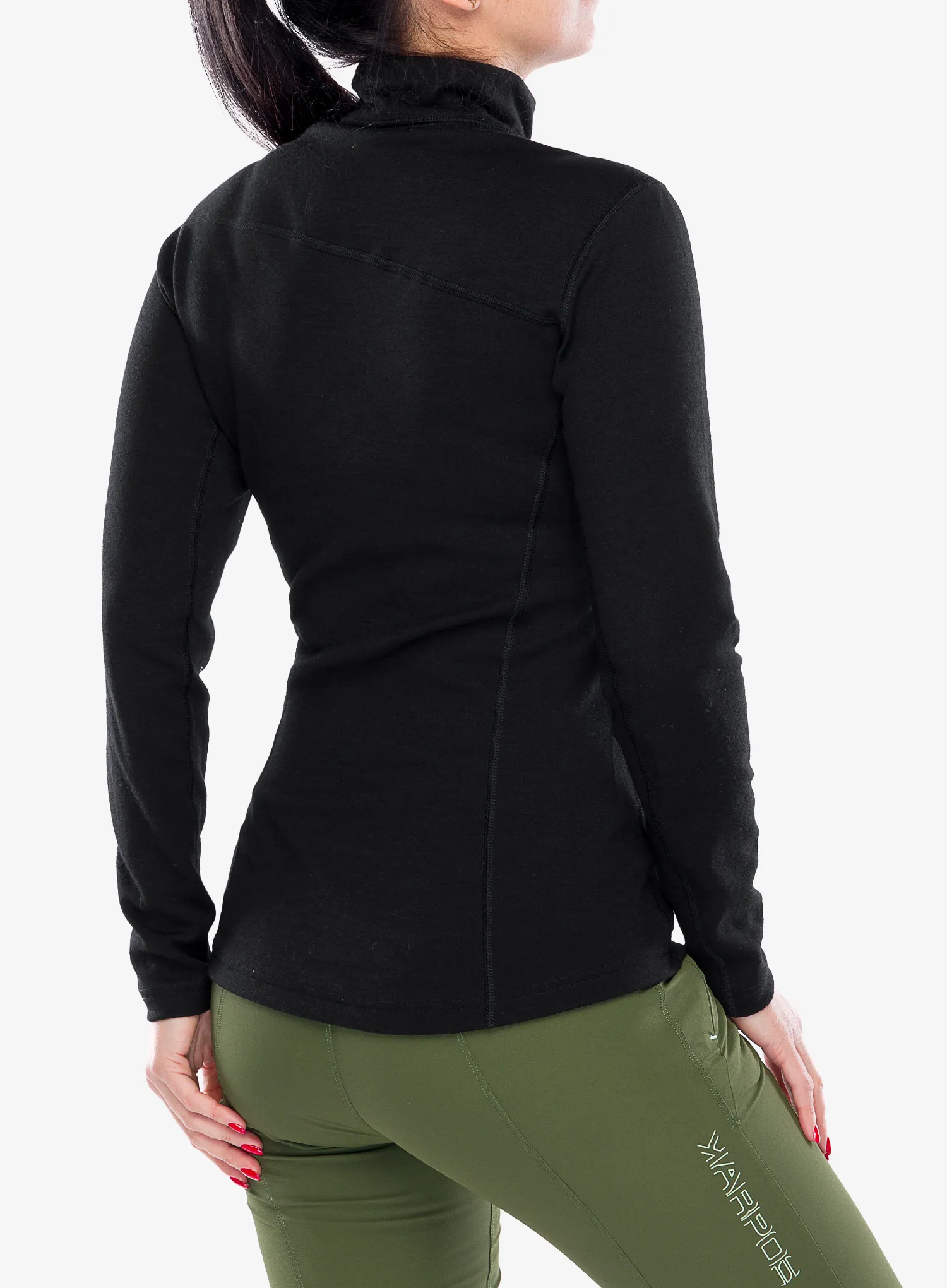 Dámská mikina Sensor Merino UP Fleece Short Zip - black