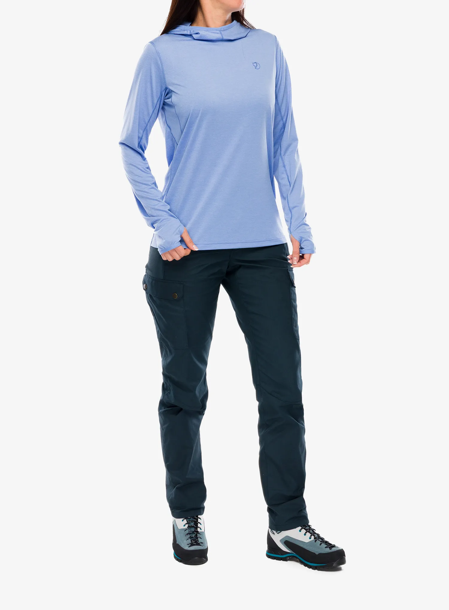 Dámská mikina s kapucí Fjallraven Abisko Sun-hoodie - ultramarine