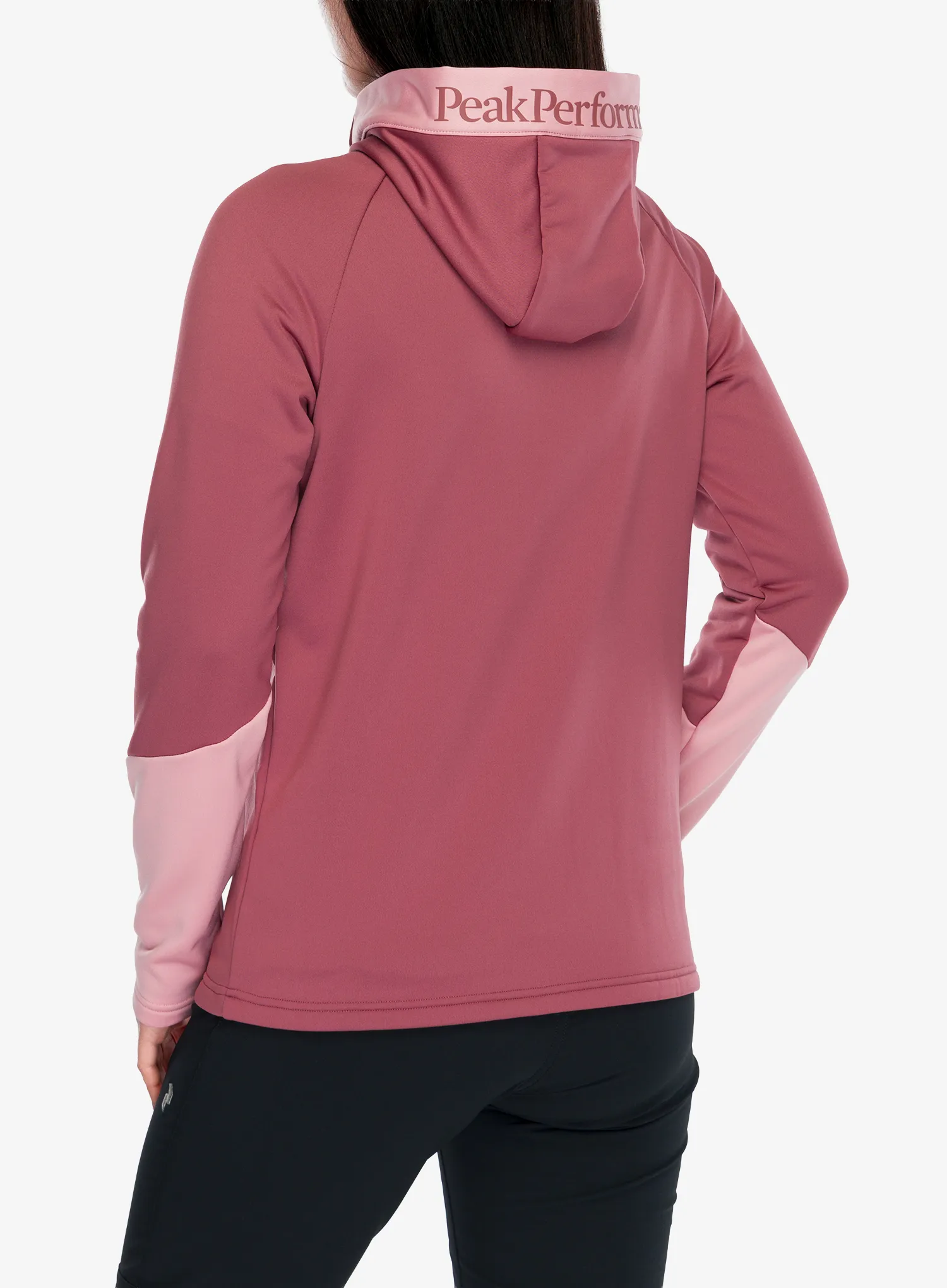 Dámská mikina s kapucí Peak Performance Rider Essentials Zip Hood - wild rouge/warm blu
