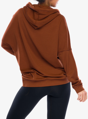 Dámská mikina s kapucí Super.natural Snow Cat Hoodie - horn brown/various