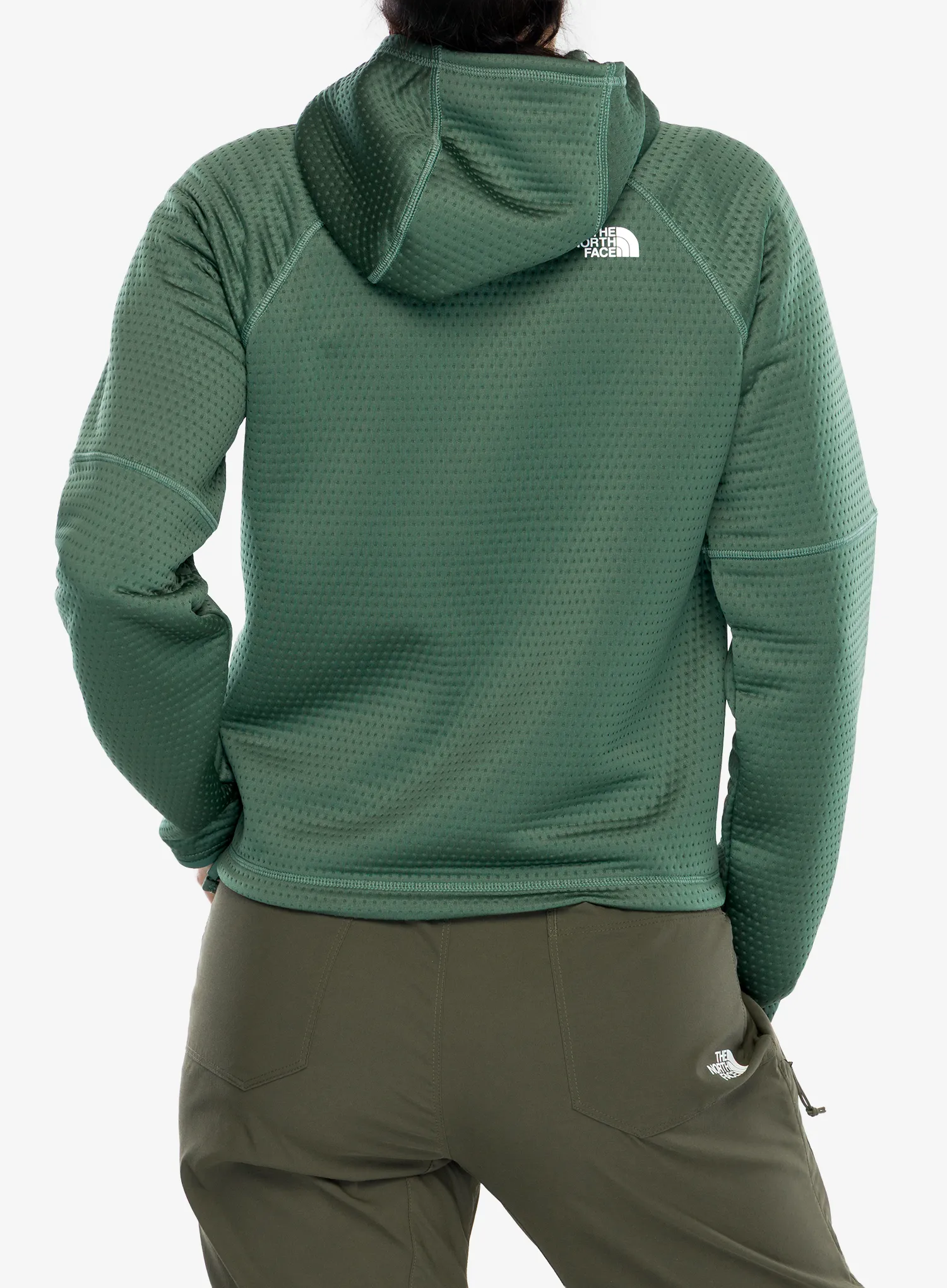 Dámská mikina s kapucí The North Face Dotknit Thermal FZ Hoodie - duck green