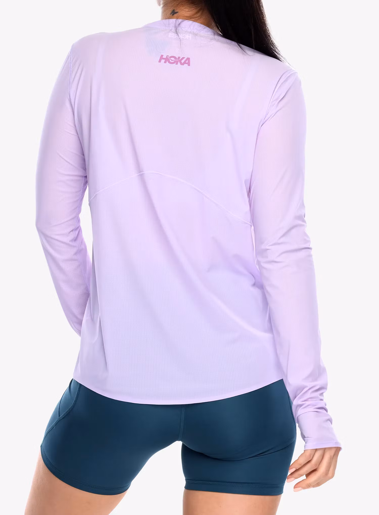 Mikina na běhání dámská Hoka Airolite Run Long Sleeve - aster flower