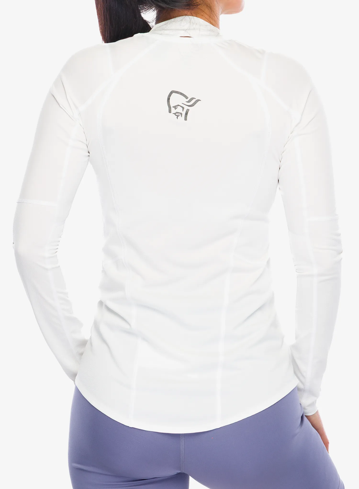 Mikina na běhání dámská Norrona Senja Equaliser Lightweight Long Sleeve - snow white