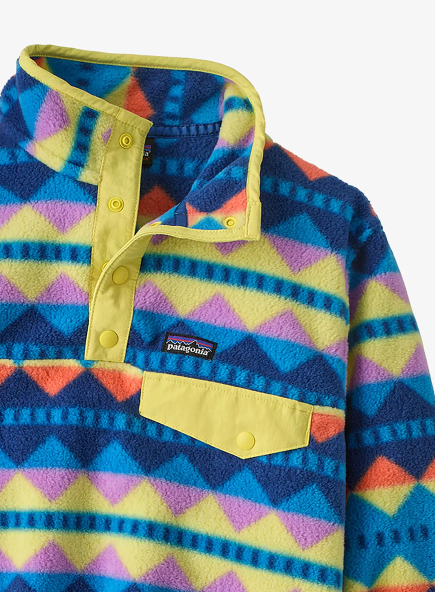 Dětská mikina Patagonia LW Synchilla Snap-T Pullover - diamond stripe/uplift blue