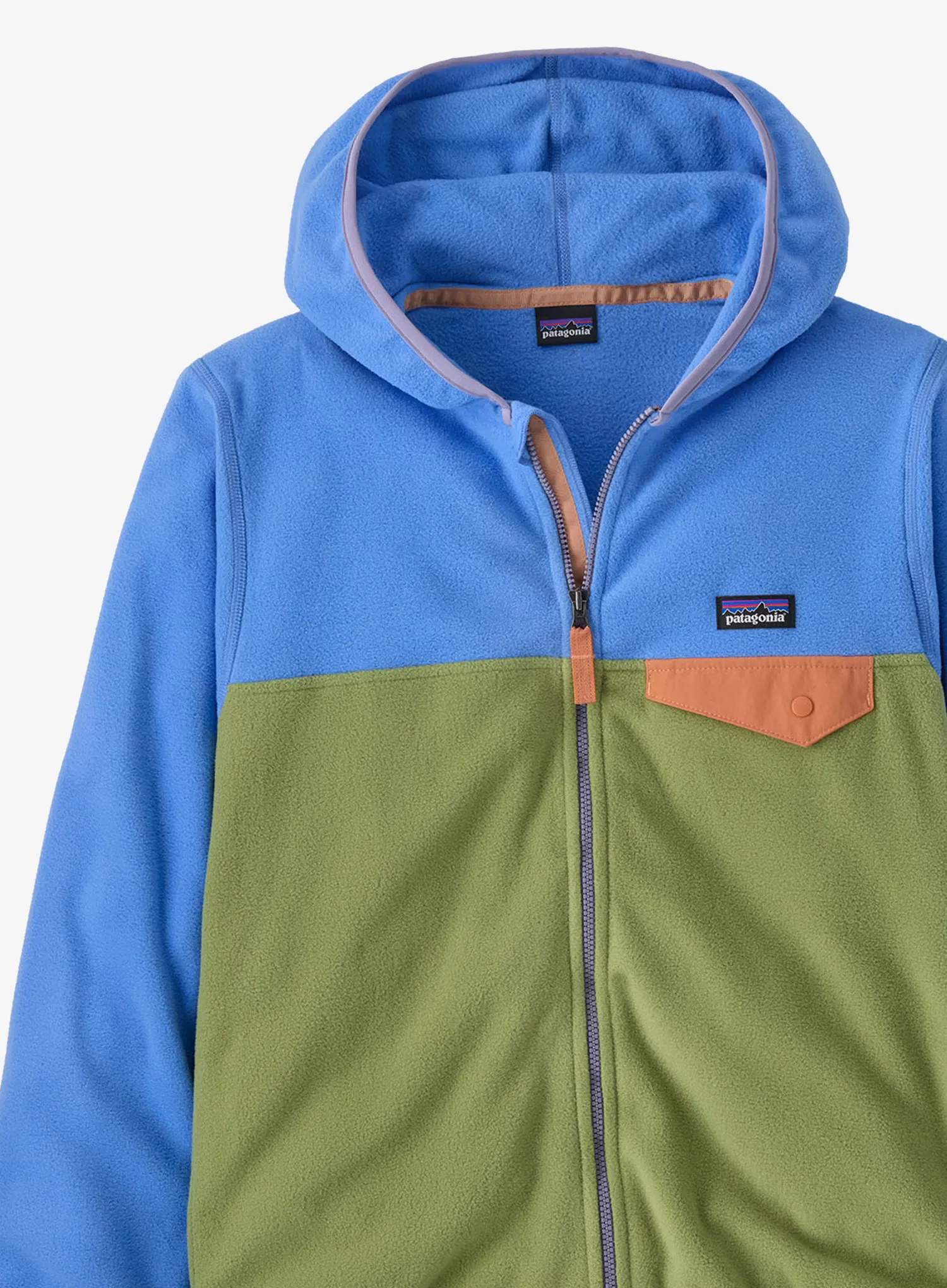 Dětská mikina Patagonia Micro D Snap-T Jacket - buckhorn green/abundant blue