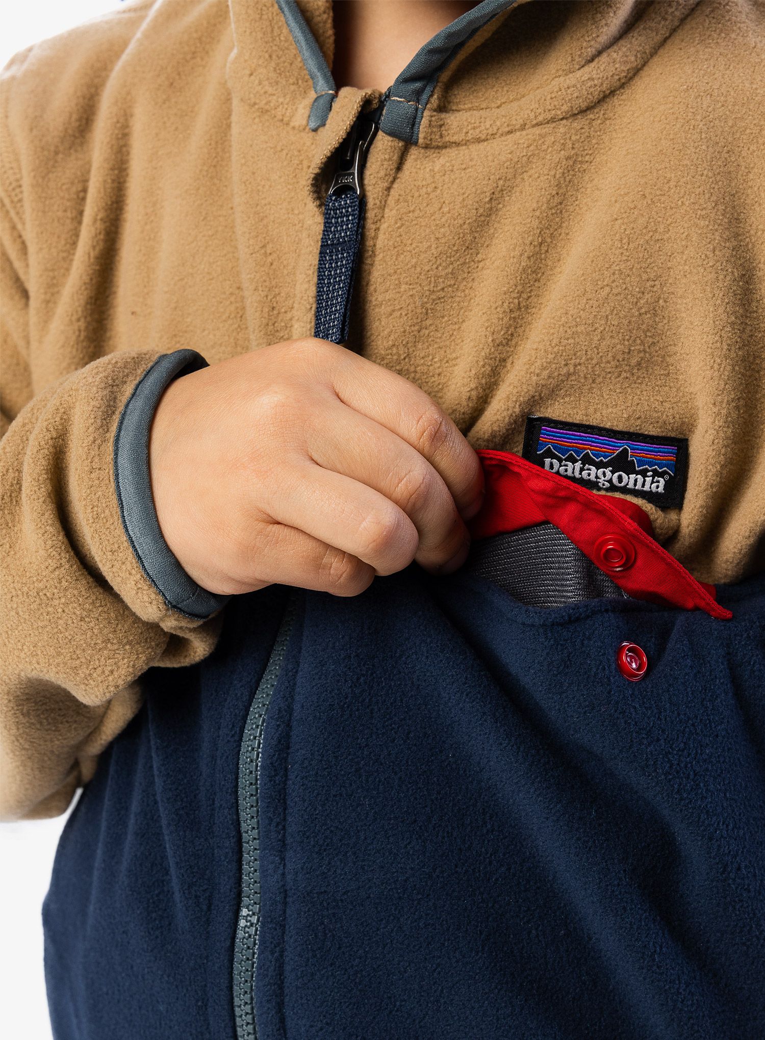 Dětská mikina Patagonia Micro D Snap-T Jacket - new navy/grayling brown