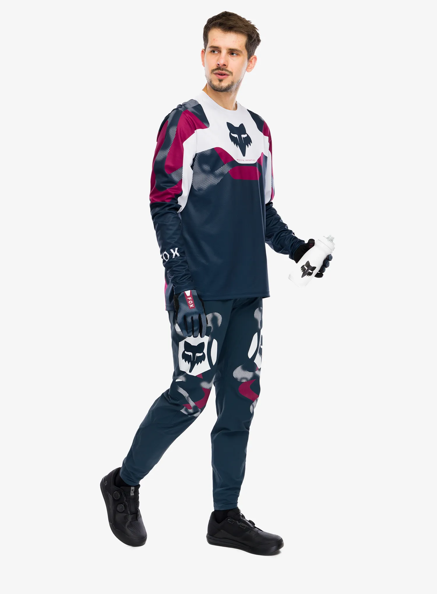 Enduro mikina Fox Ranger LS Jersey Tactile - white