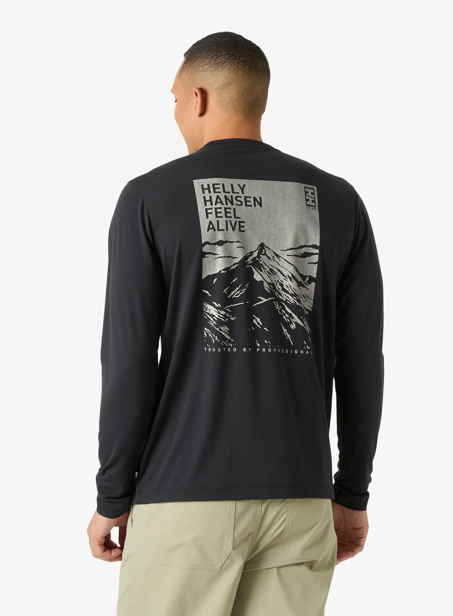 Mikina Helly Hansen Skog Graphic LS Tee - black