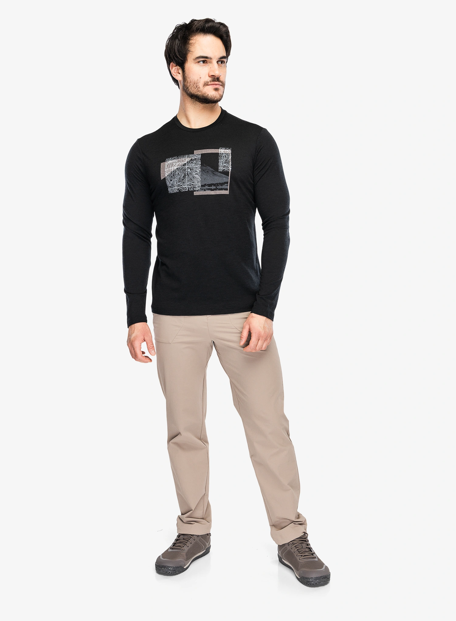 Mikina Icebreaker Merino 150 Tech Lite LS Tee Peak Bal - black