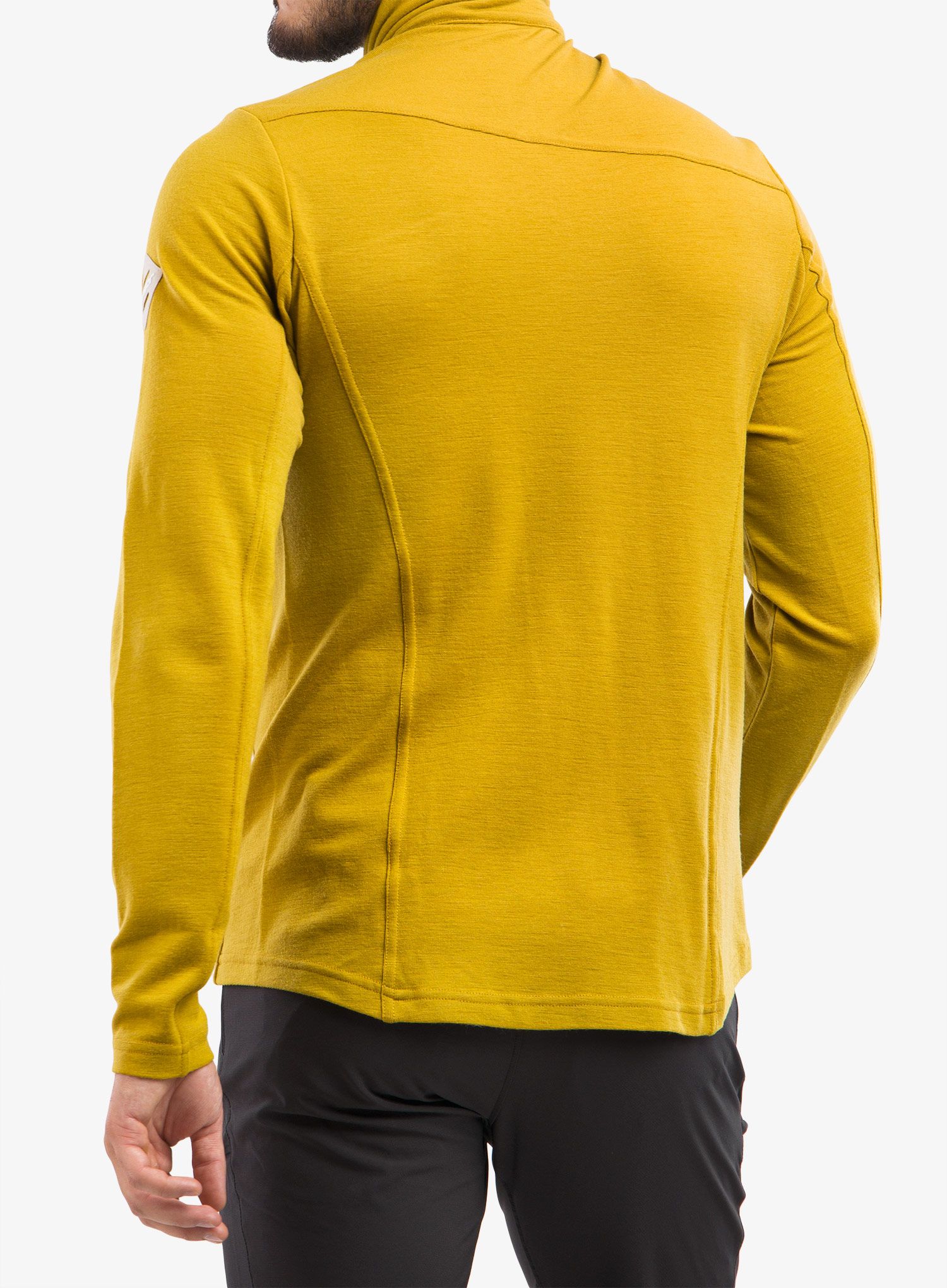 Merino mikina Sensor Merino EX Tee L/S Zip - mustard