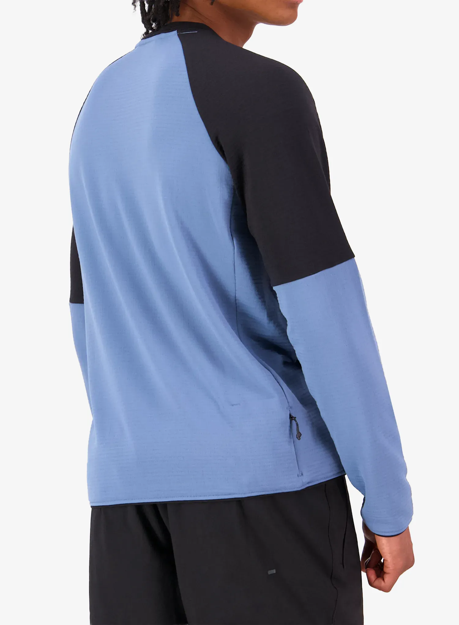 Mikina Mons Royale Quad Merino Fleece Pullover - horizon blue/black