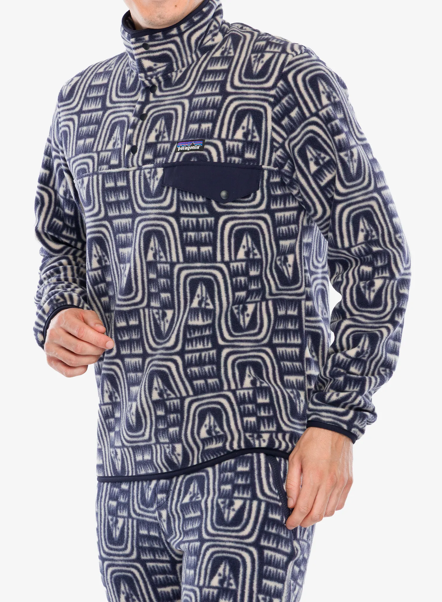Mikina Patagonia Lightweight Synch Snap-T Pullover - flow/sunken blue