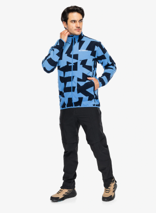 Fleece mikina adidas TERREX Multi Printed Full-Zip Fleece Jacket - ray blue/legend ink