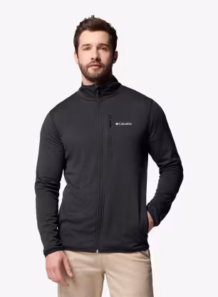 Fleece mikina Columbia Essential Hike Grid Fleece Full Zip - black