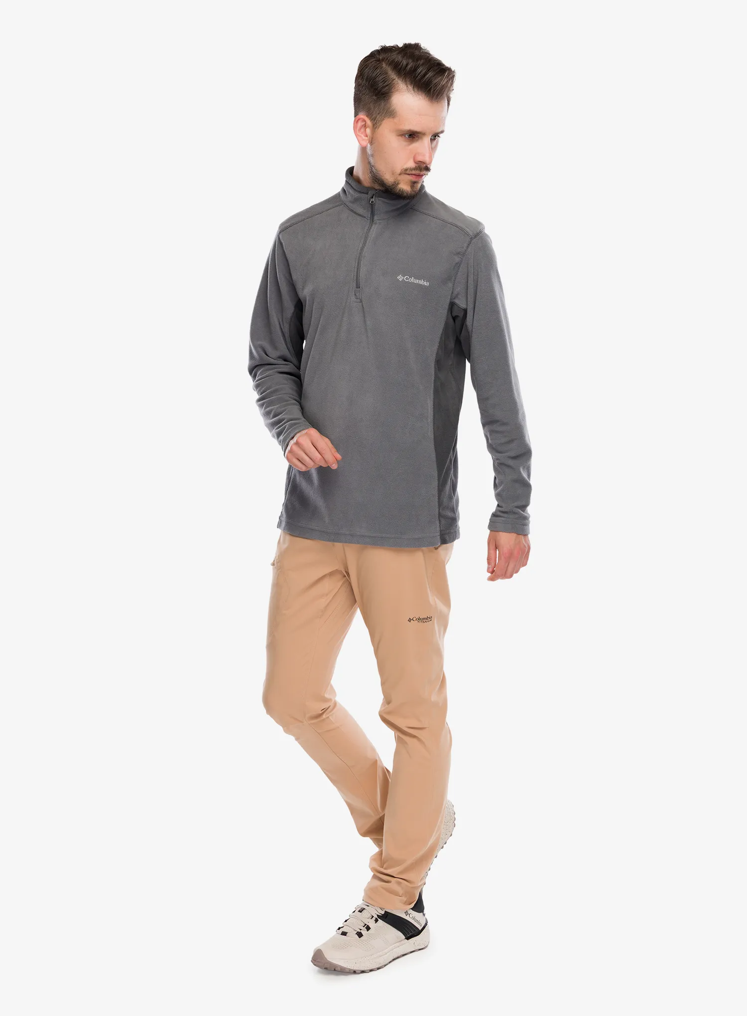Fleecová mikina Columbia Klamath Range II 1/2 Zip - city grey/shark