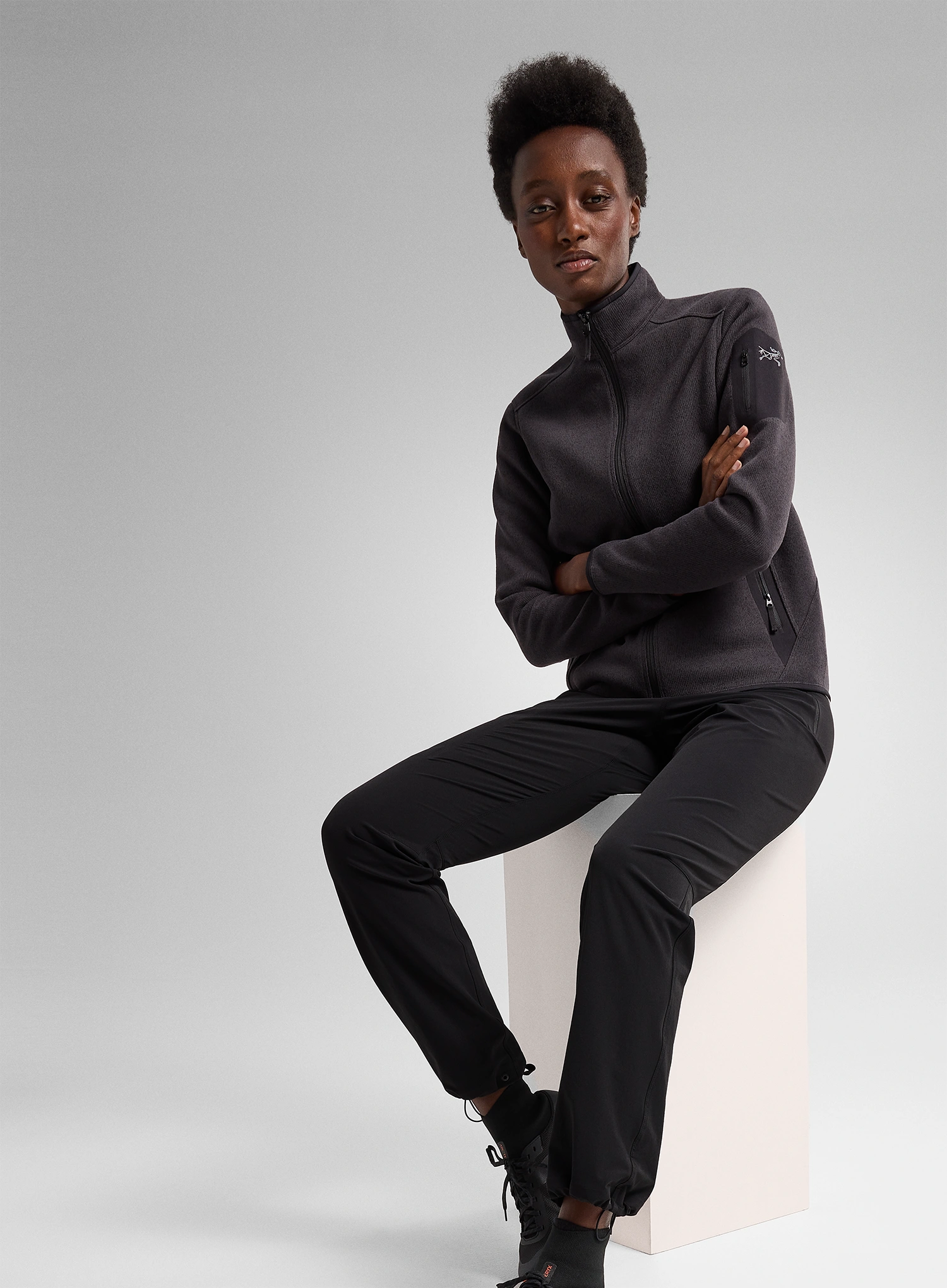 Fleece mikina dámská Arcteryx Covert Cardigan - black