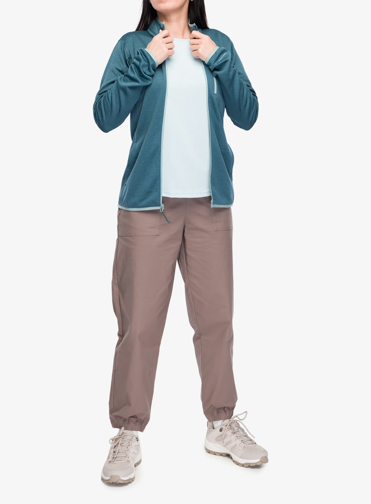 Fleece mikina dámská Columbia Essential Hike Grid Fleece Full Zip - everblue/crushed blue