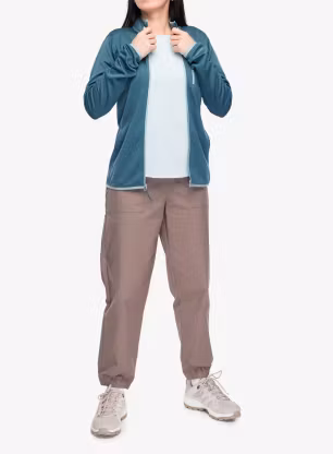 Fleece mikina dámská Columbia Essential Hike Grid Fleece Full Zip - everblue/crushed blue