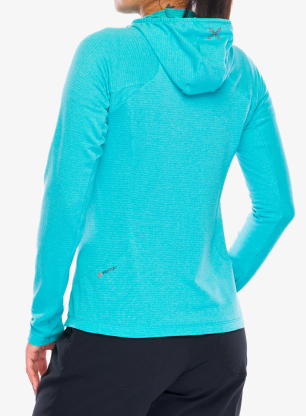 Fleece mikina dámská Montura Vertigo Power Grid Hooded Jacket - turquoise
